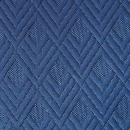 EMME Quilts Queen Size Bedding Sets, Navy Blue Bedspread Soft Lightweight Pre-Washed Quilt, 3 Piece Cozy Reversible Microfiber Ultrasonic Coverlet with Pillow Sham (Diamond Pattern,90"x90") - color: 02-navy (Diamond), size: Full/Queen(90" x 90")
