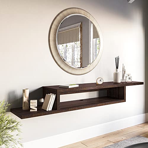Floating Wall-Mounted TV Console by Belleze - color: Espresso, style: Motif