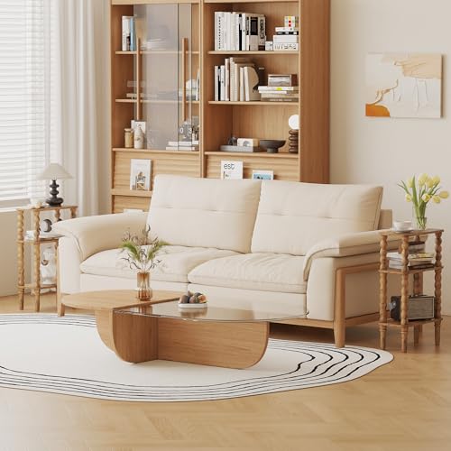 Veegle Side Table, Small End Table with Storage Shelf, 3-Tier Small Coffee Tables for Living Room Bedroom Narrow Spaces(Rustic Brown) - color: Rustic Brown-3 Tier Shelf
