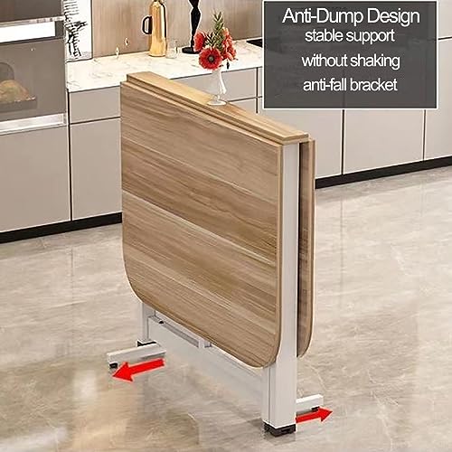 Expandable Drop Leaf Dining Table - Space-Saving Wooden Kitchen Table Multi-Functional 3-in-1 Design for Kitchen & Living Room Foldable Versatile Compact - color: D White Shelf, size: 100 cm