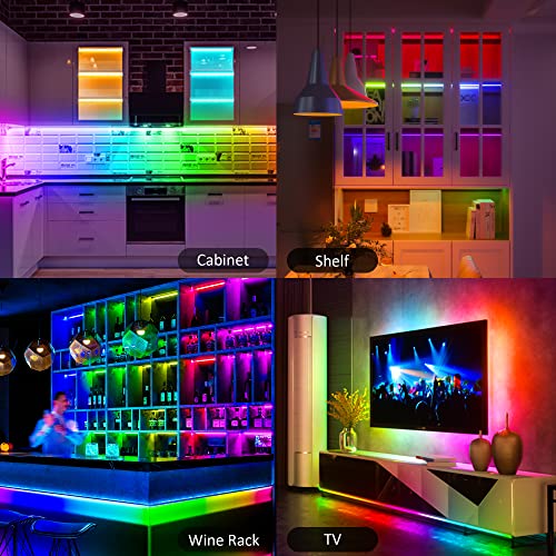 Benreom 6 Pack RGB Under Cabinet Lights with App and Remote Control | Dimmable Plug-In LED Light Bars for Kitchen Cabinets, Counters, Workbenches and Desks - size: 6 Pack