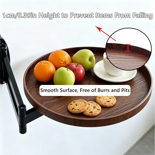 Retractable Wall Mounted Folding Table, 11.8" Adjustable Wall Mounted Coffee Table Small Foldable Desk with Retractable Brackets for Bedroom Balcony Living Space Saving (Walunt Color) - color: Walunt Color