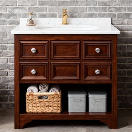 Rectangle Water hyacinth wicker storage basket Organizer(Medium) | Handwoven Shelf basket with Wooden Handles for Pantry & Closet - size: Medium