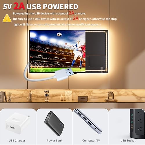 PAUTIX COB LED Strip Lights 5V USB Powered Dotless Super Bright Dimmable LED Lights 3000K Warm White 6.56ft TV Backlights,Flexible 3M Adhesive Under Cabinet Light for Bedroom,Kitchen,Shelf Lighting - color: 3000K, size: 6.56 ft