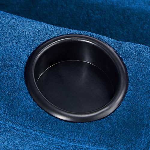 SLEERWAY 3 in 1 Convertible Sleeper Sofa Bed, 36.14" W Easy Pull Out Chair Bed with Dual Cup Holders, Comfy Thick Padding Futon Love Seat with Adjustable Backrest for Living Room Small Space (Blue) - color: Blue, size: 36.14"