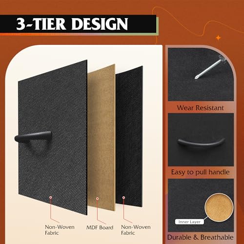 WLIVE LED Dresser TV Stand for 55 Inch TV, 8 Drawers, Black | Fits TVs up to 55 inch, 8 fabric drawers, LED chest of drawers, Built-in power outlet, Living room or bedroom - color: Black