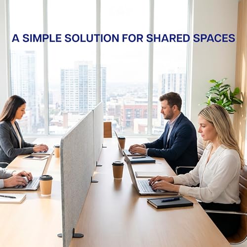VIVO Gray 60 x 24 inch Privacy Panel, PP-1-V060G-S | Screw-in Sound Absorbing Cubicle Desk Divider, Acoustic Partition - size: 59"