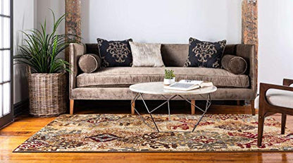 Unique Loom Barista Collection Area Rug - Congencis (2' 2" x 3' 1" Rectangle, Beige/ Blue) - size: 2'2" x 3'1" (Rectangular)