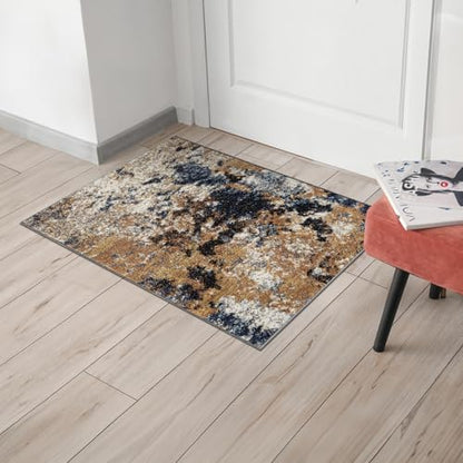 Keen Home Design Throw Rugs - 24"x36" Non-Shedding, Thick Pile Abstract Rugs for Kitchen, Living Room, Bedroom, Dining Room, Entryway - Size: 2' x 3', Skies Multi - color: Skies Multi, size: 2' x 3' (Rectangular)