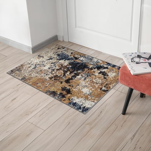 Keen Home Design Abstract Non-Shedding Entryway Rug, Soft Thick Pile, 2x3 | Polypropylene High Pile, Jute Back; Ideal For Bedside, Entryway, Home Office, Nursery - color: Skies Multi, size: 2' x 3' (Rectangular)