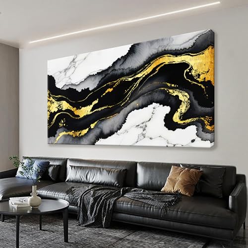 Black And Gold Abstract Wall Art Small Size Home Wall Decoration Modern Minimalist Abstract Wall Decor Canvas Art Wall Decor Marble Texture Painting Pictures For Bedroom Office Artwork 20"X40" - color: white black gold, size: 40"L x 20"W