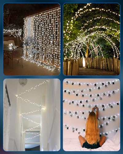 Minetom Fairy Lights Battery Operated, Twinkle String Waterproof Silver Wire 5 Feet 60 Led Firecracker Starry for DIY Wreath Home Wedding Party Bedroom Mason Jar Holiday Christmas, Pure White - color: Pure White