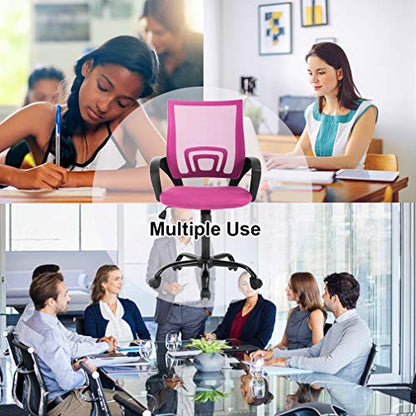 Office Chair Desk Chair Computer Chair Ergonomic Executive Swivel Rolling Chair with Lumbar Support,2 Pack - color: Pink, size: 2 Pcs