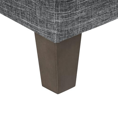 HomePop 24" Medium Square Storage Ottoman - Grey - color: Grey