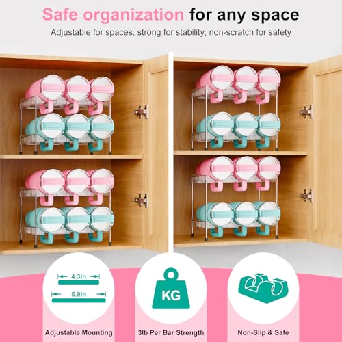 Reusable Stackable with Handle Compartment Water Bottle Tumbler Organizer for Stanley 40oz with Handle Cup, Stanley Accessories for Pantry, Cabinet & Kitchen Organization and Storage,2 Tier Hold 6 - size: 6-Bottle