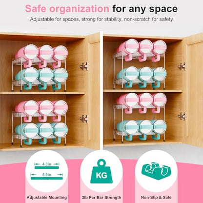Reusable Stackable with Handle Compartment Water Bottle Tumbler Organizer for Stanley 40oz with Handle Cup, Stanley Accessories for Pantry, Cabinet & Kitchen Organization and Storage,2 Tier Hold 6 - size: 6-Bottle