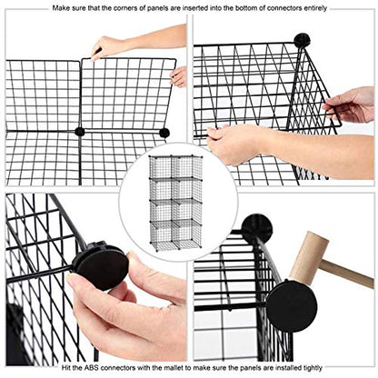 C&AHOME Wire Cube Storage, 8-Cube Organizer Metal C Grids Storage, Storage Bins Shelving, Modular Book Shelf, DIY Closet Cabinet Ideal for Living Room, Home, Office 24.8" L x 12.4" W x 48.4" H Black | Storage Bins Shelving, Modular Shelves, DIY Closet Cab