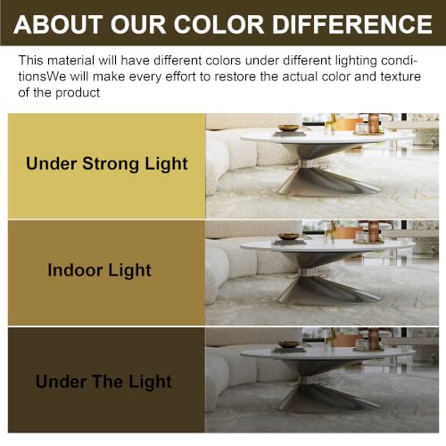 49.2" Oval Marble Coffee Table with Silver Stainless Steel Base, Luxury Sintered Stone Top Center Cocktail Tea Tables for Living Room,Easy Assembly - color: Style 4: Silver Base