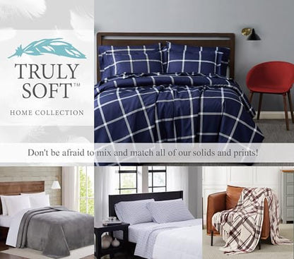 TRULY SOFT Everyday Reversible Dark Grey King 3 Piece Comforter Set - color: Dark Grey, size: King