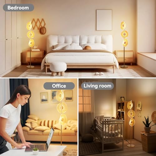 NUÜR Modern Floor Lamp, Dimmable Standing Lamp with Remote Control, Stepless Adjustable Colours & Brightness, Industrial Lighting for Living Room, Bedroom, Office