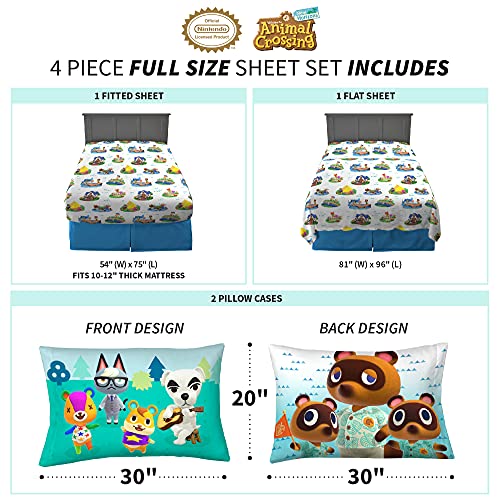 Franco Kids Bedding Super Soft Sheet Set, Full, Animal Crossing - color: Animal Crossing, size: Full