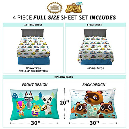 Franco Kids Bedding Super Soft Sheet Set, Full, Animal Crossing - color: Animal Crossing, size: Full