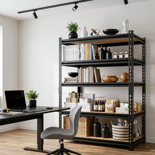 3000LBS Storage Rack,5-Tier Heavy-Duty Storage Shelving,Adjustable Metal Shelves,60" Hx28 Wx12 D Shelf for Warehouse,Garage,Pantry, Kitchen,Office