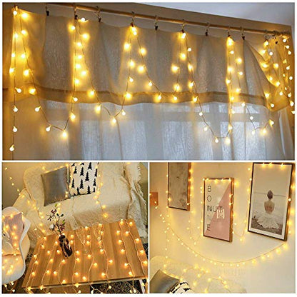 Plug in LED String Lights, 16ft/5m 50 LED Bulb Warm White Globe Fairy Lights for Holiday/Christmas/Wedding/Party Indoor Outdoor Decoration