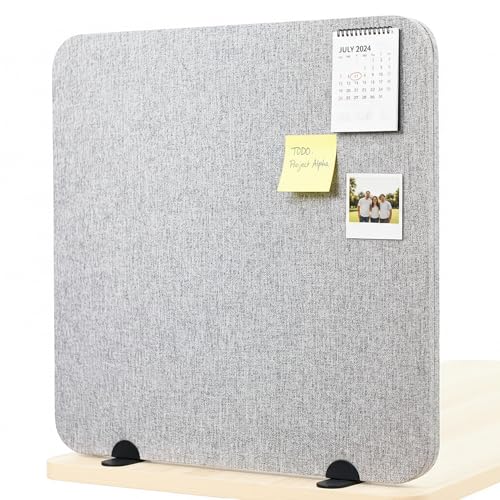 VIVO Gray 24 x 24 inch Privacy Panel, PP-1-V024G-S | Screw-in Sound Absorbing Cubicle Desk Divider, Acoustic Partition - size: 24"
