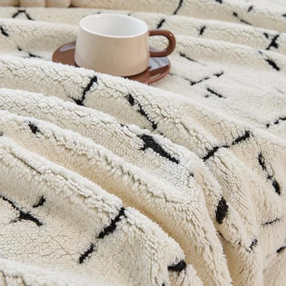 Sherpa Fleece Couch Cover for 2 Cushion Sofa, Beige, 71" x 118" – Pet Proof Sofa Covers, Heavy Duty, Scratch Resistant, Pet Friendly Furniture Cover – Easy Install, Machine Washable - color: Stripe 2 White, size: 71" x 118"