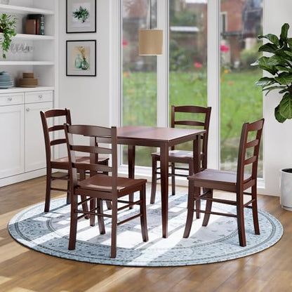Winsome Groveland 3-Pc Dining Table with 2 Ladder Back Chairs, Walnut - color: Walnut