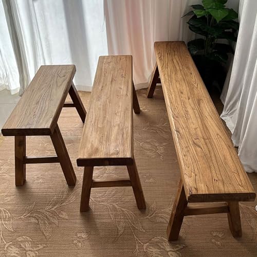 Small Entryway Indoor Wooden Bench,Rustic Farmhouse Benches for Table,Vintage Noodle Narrow Wood Long Bench Seat,for Kitchen,Entry way,Hallway,Living Dining Room,Window,Bedroom 47.2x10.2x17.7in - size: 47.2 x 10.2 x 17.7 in