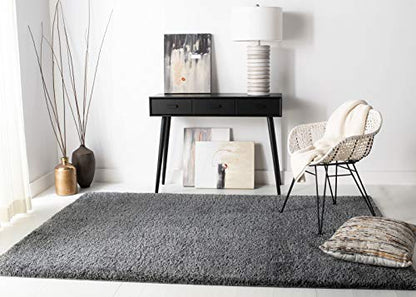 SAFAVIEH August Shag Collection Accent Rug - 2'3" x 4', Grey, Solid Design, Non-Shedding & Easy Care, 1.2-inch Thick Ideal for High Traffic Areas in Entryway, Living Room, Bedroom (AUG900F) - color: Grey, size: 2'3" x 4' (Rectangular)
