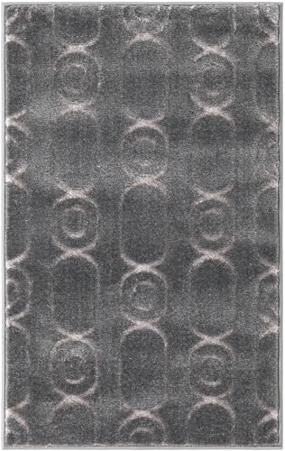 Rugs.com Vogue Geo Collection Rug – 2x3 Gray Medium-Pile Rug Perfect for Entryways, Kitchens, Breakfast Nooks, Accent Pieces - color: Gray and Silver, size: 2' x 3' Rectangular