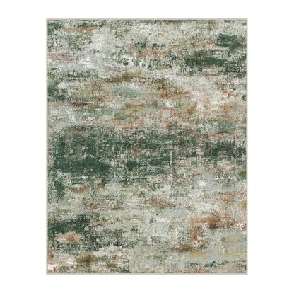 BEIMO 3x5 Area Rug for Bedroom, Green Brown Washable Abstract Non Slip Rug | Modern Abstract Rug Soft Low Pile Entryway Kitchen Living Room Office Carpet, Dark Green Easy Care Vacuum Friendly - color: Green/Brown, size: 3' x 5' (Rectangular)