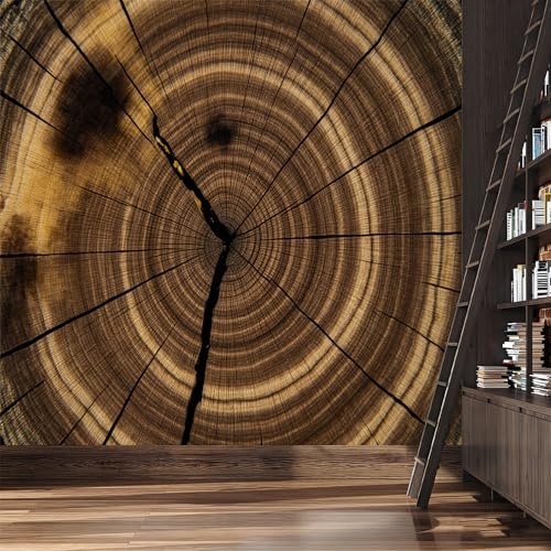 Custom Wall Mural Wallpaper Wood Grain Tree Ring Pattern Removable SelfAdhesive Large Photo for Living Room,Bedroom,Office