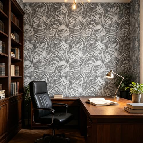 Tropical Palm Leaves Peel and Stick self Adhesive Wallpaper - 128''x32'' - color: X03, size: 128"x32"