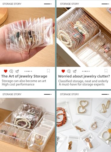30Pcs Anti Tarnish Jewelry Bags Clear Pvc Jewelry Storage Pouches with Zipper Plastic Packing for Earrings (Pvc Bracelet Bags Large 5.9x5.9 in) - color: 30Pcs Pvc Bracelet Bags Large 5.9x5.9 in