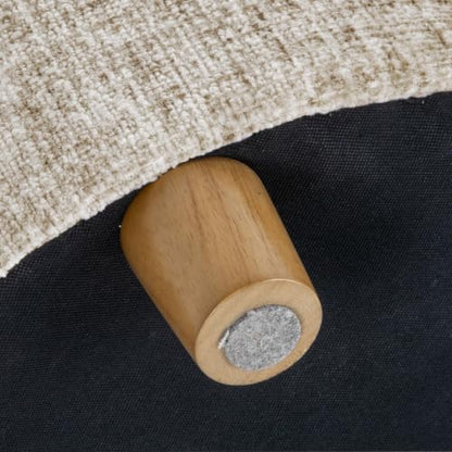 HomePop 19" Round Storage Ottoman - Cream Textural Woven - color: Cream Textural Woven
