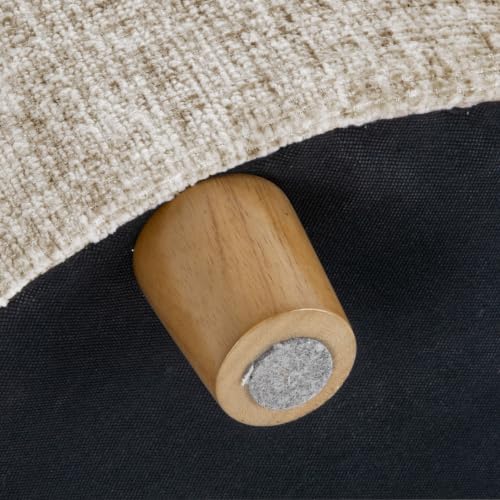 HomePop 19" Round Storage Ottoman - Cream Textural Woven - color: Cream Textural Woven