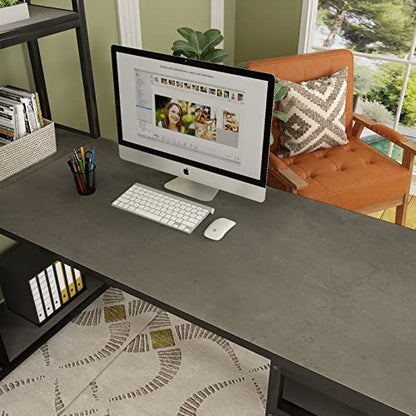 3yecao 48"×79" Extra Wide Thick Dark Grey Black Concrete Wallpaper Peel and Stick Industrial Darker Grey Concrete Cement Contact Paper for Office Desk Countertops Gray Matte Textured Stickers - color: Dark Gray, size: 48" x 79"