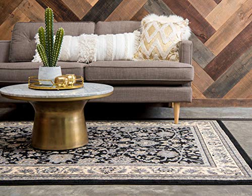 Unique Loom Sialk Hill Collection Area Rug - Washington (2' 2" x 3' 1" Rectangle Black/Gray) - color: Black/Gray, size: 2'2" x 3'1" (Rectangular)