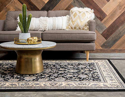 Unique Loom Sialk Hill Collection Area Rug - Washington (2' 2" x 3' 1" Rectangle Black/Gray) - color: Black/Gray, size: 2'2" x 3'1" (Rectangular)