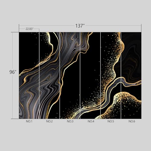 Black and Gold Marble Wallpaper Peel and Stick wall Mural for Bedroom Living Room - 96"x137" - color: B01, size: 96"x137"