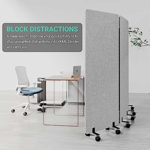 3 Panel Soundproof Room Divider, Portable Acoustic Office Divider | Acoustic Soundproof,Smooth Rolling Wheels,Large 66" x 72",Portable Wall Divider,Office Partitions for Sound Proofing - color: Grey, size: 3 Panel-72"Wide
