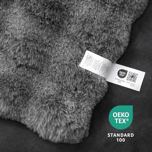 Faux Fur Throw Blanket, Ultra Soft Fuzzy Plush Bubble Blanket for Couch, Bed & Living Room, 60"x80", Cationic Wolf Gray - color: Heather Grey, size: 60" x 80"