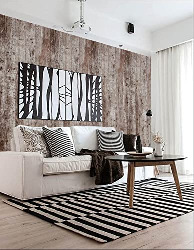 Wallpaper 118"x17.7" Wood Peel and Stick Wallpaper Thicken Dark Grey Brown Wood Wallpaper Wood Contact Paper Brown Gray Wood Plank Removable Rustic Wood Grain Self Adhesive Texture Vinyl Roll - color: Grey Brown-2, size: 17.7" x 118"