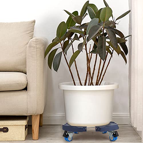 W B D WEIBIDA 2 Pack Plant Roller with Wheels Heavy Duty 440 Pounds, Size-Adjustable Rolling Planter Base with Casters, Round Dolly Cart for Potted Plant, Trash Can and Tiered Planters - color: Blue