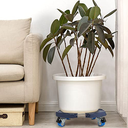 W B D WEIBIDA 2 Pack Plant Roller with Wheels Heavy Duty 440 Pounds, Size-Adjustable Rolling Planter Base with Casters, Round Dolly Cart for Potted Plant, Trash Can and Tiered Planters - color: Blue