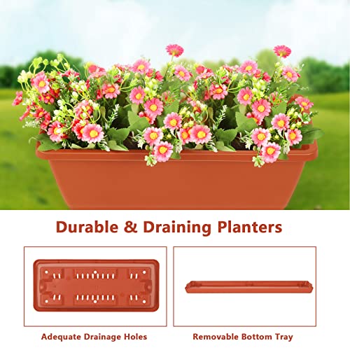 Raised Garden Bed with Legs 4 Tier Vertical Herb Garden Planter, Brick Red | 41.5 IN Tall Elevated Garden Planters with Drainage Holes, Metal Frame, Indoor Outdoor Standing Flower Planters - color: Brick Red